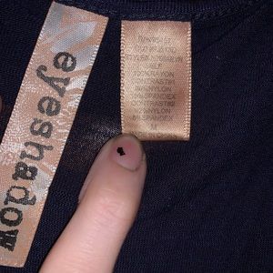 Navy blue ruffled top